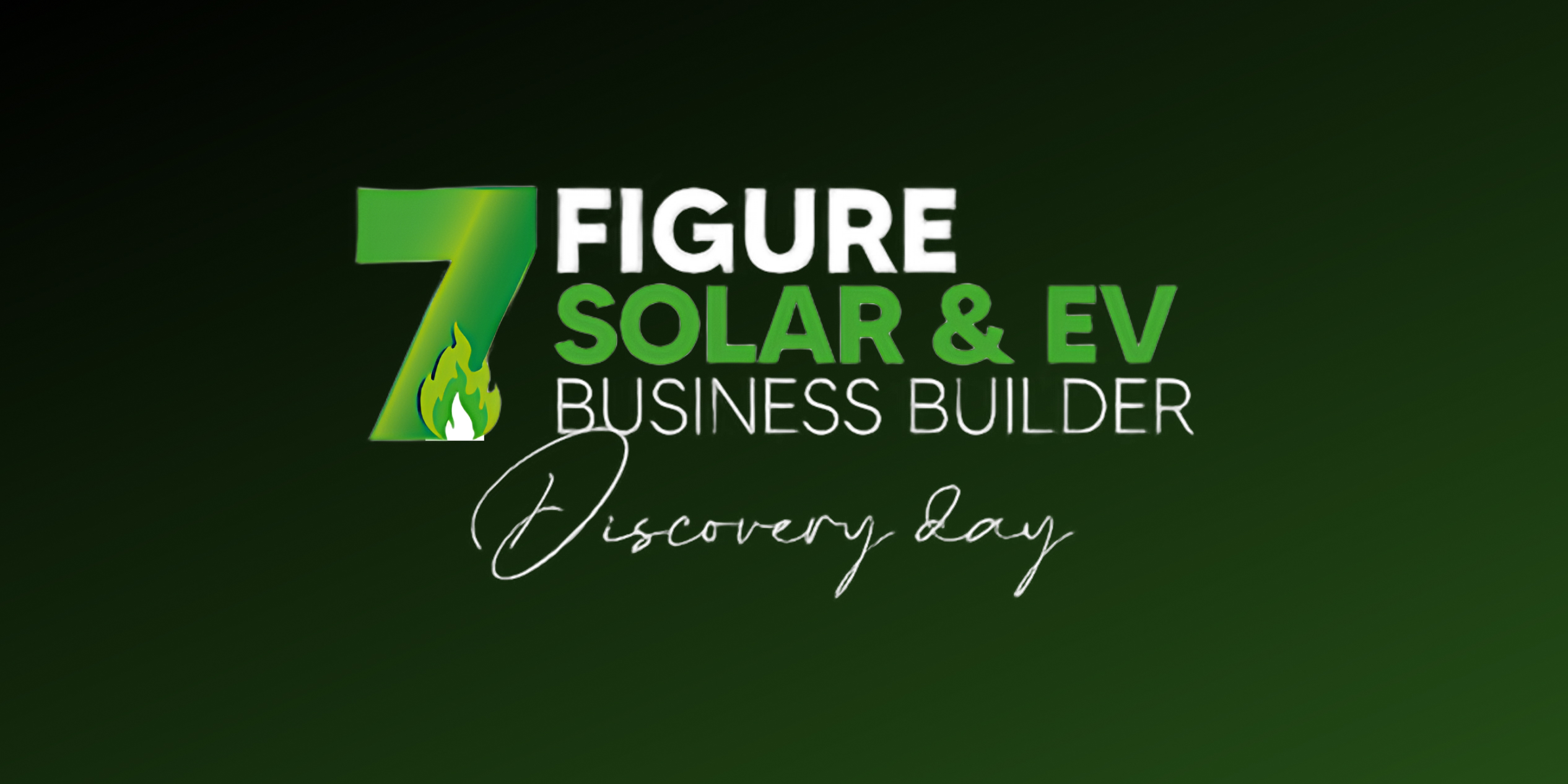 Logo for 7 Figure Solar & EV Business Builder, featuring sleek design with solar panels and electric vehicle silhouette.
